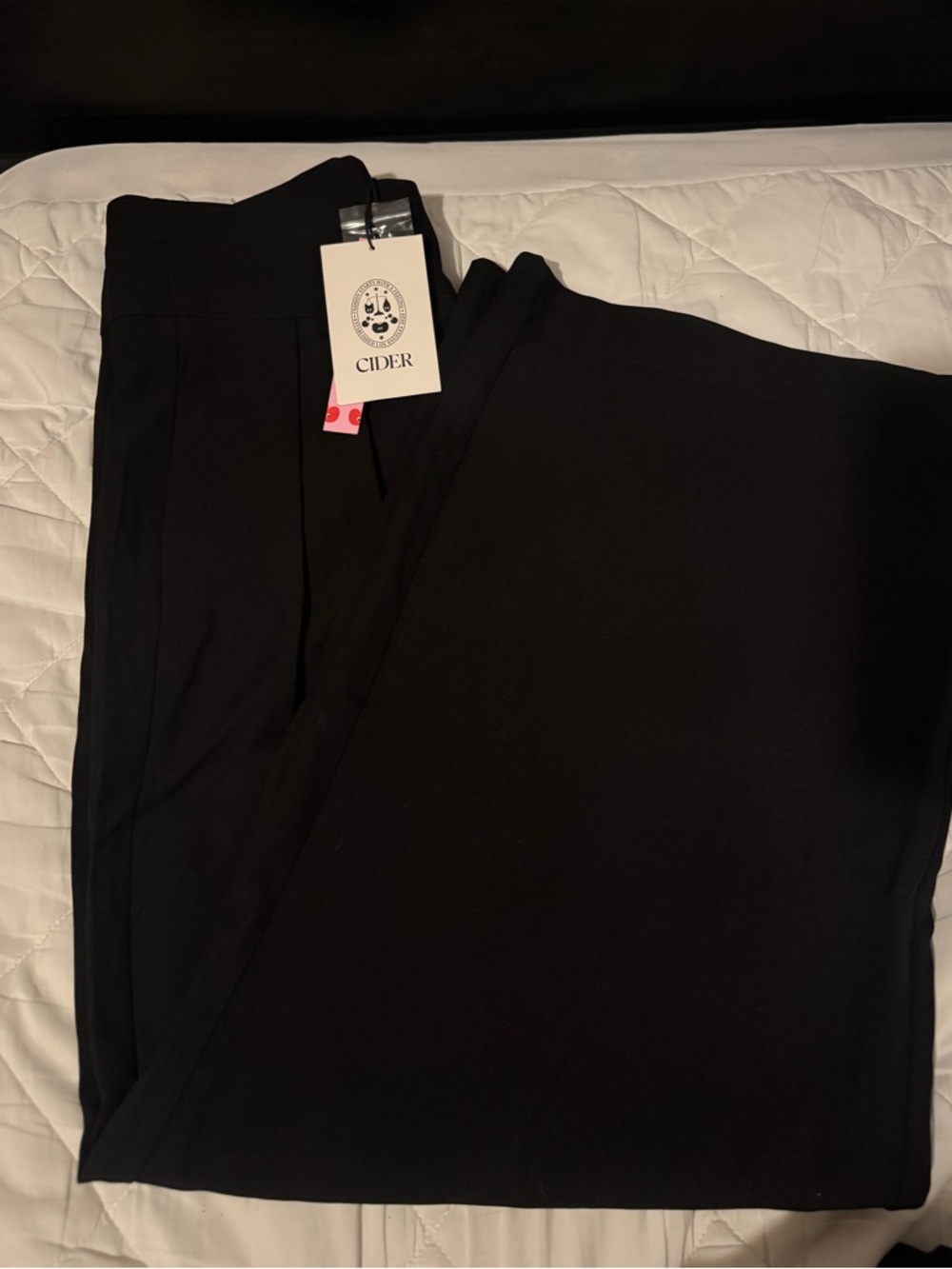 Cider Black Wide-Leg Trousers